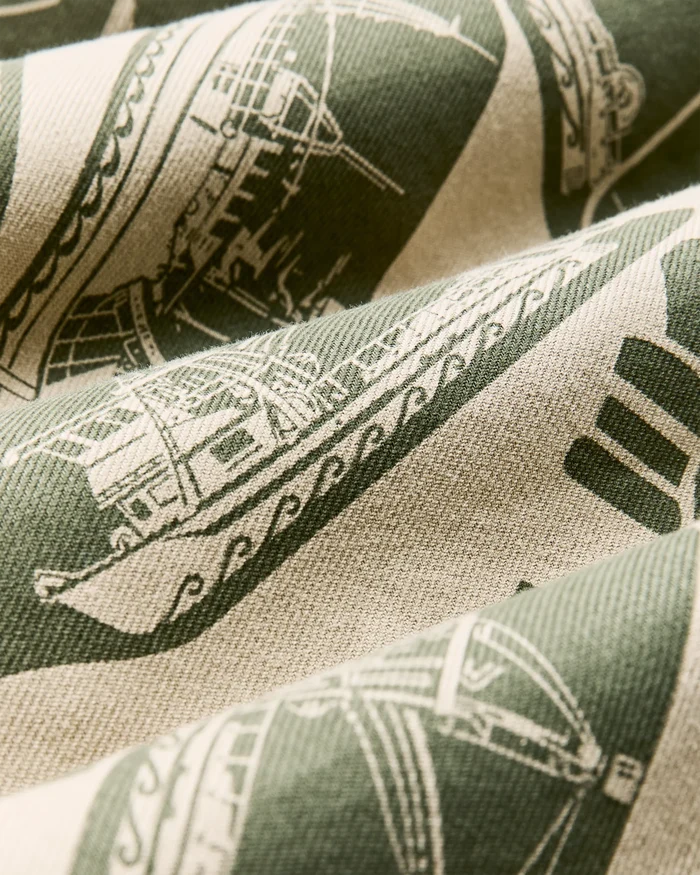Lightweight Alaskan Guide Shirt - Khaki / Boat Print
