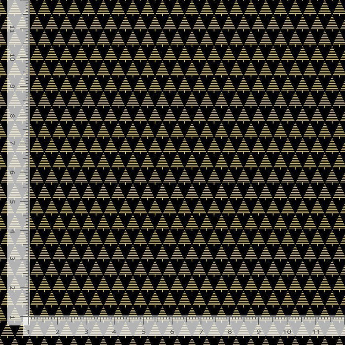 Lined Trees on Black Blender 100% Cotton Price per Yard