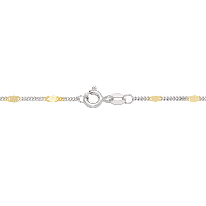 Link Chain in Sterling Silver and Yellow Gold with O-Ring Clasp on a white background