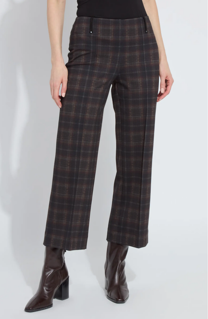Livia Plaid Crop Pant in Dublin Plaid - Madison's Niche