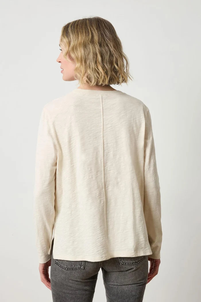 Long Sleeve Boyfriend Tee in Stone - Madison's Niche