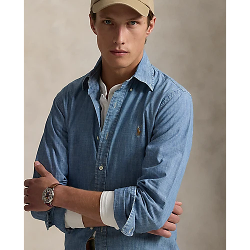 Long Sleeve Chambray Sport Shirt - Madison's Niche
