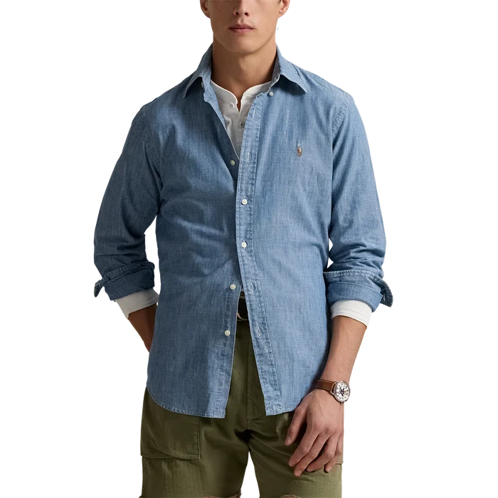 Long Sleeve Chambray Sport Shirt - Madison's Niche