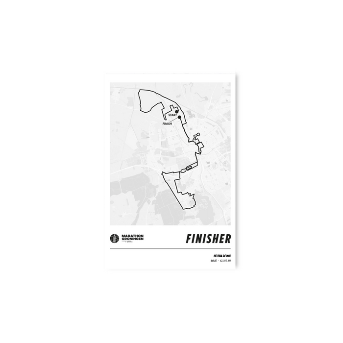 Marathon Groningen - Finisher poster - Parcours