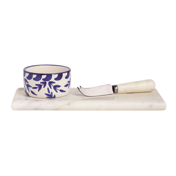 Marble Board With Blue Dip Cup - Madison's Niche
