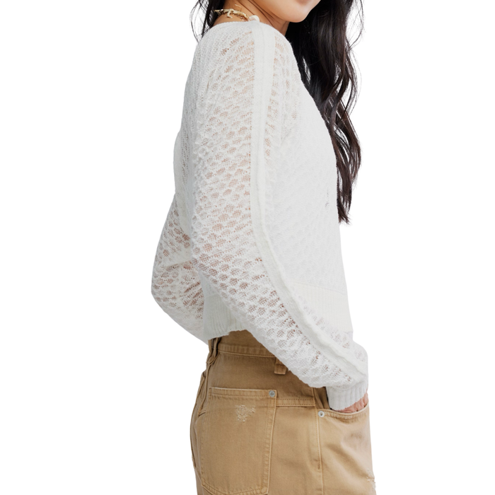 Maris Fine Gauge Cardi in Ivory - Madison's Niche