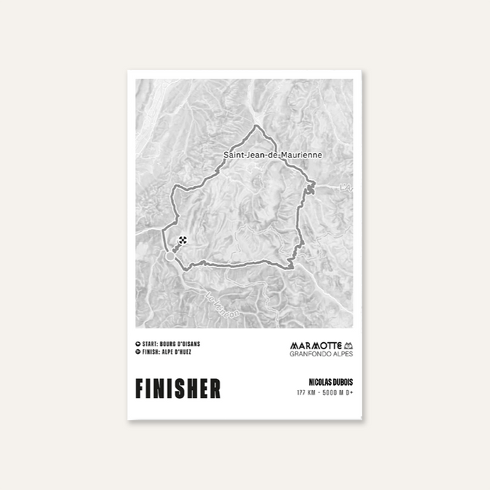 Marmotte Granfondo Alpes - Finisher poster - 30x45 cm