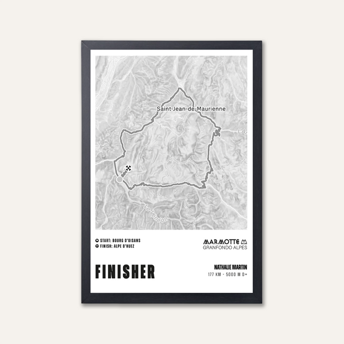 Marmotte Granfondo Alpes - Framed Finisher poster - 30x45 cm