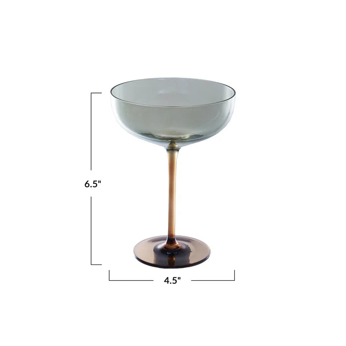 Amber Martini Glass - Madison's Niche