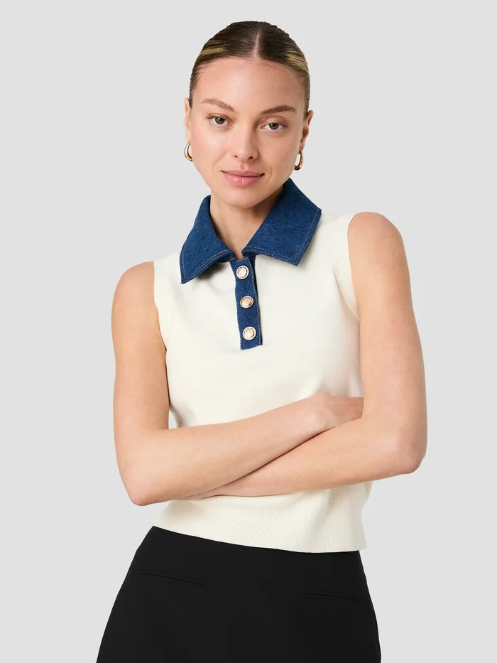 Maxime Denim Collared Vest