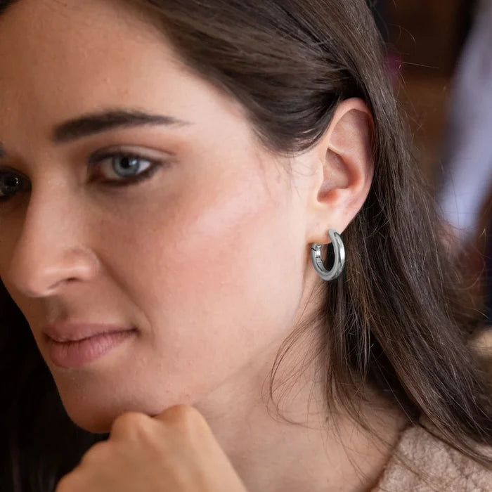 Medium Stellar Hoop in Silver - Madison's Niche