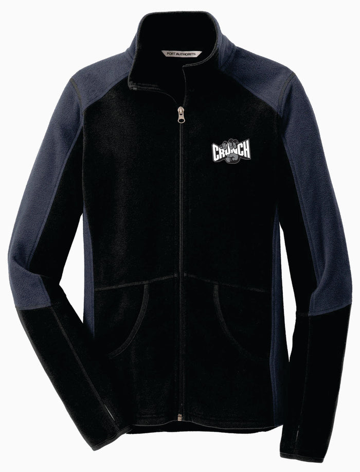 Men's Full Zip Black/Gray Colorblock Jacket with Crunch Logo