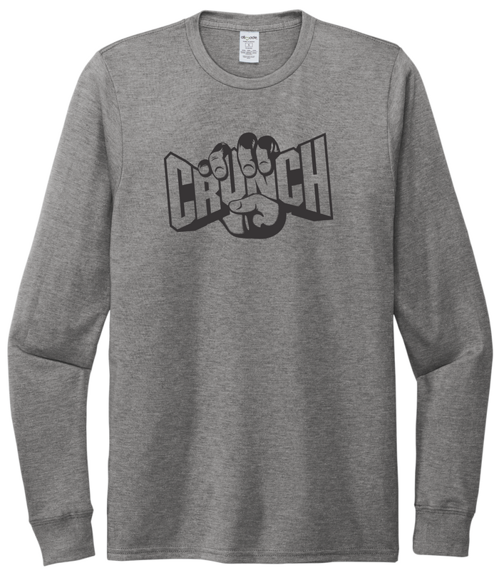 Men's Long Sleeve Gray T-Shirt with Crunch Logo
