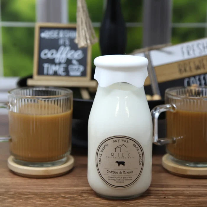 Milk Bottle Candle Coffee & Cream - Madison's Niche