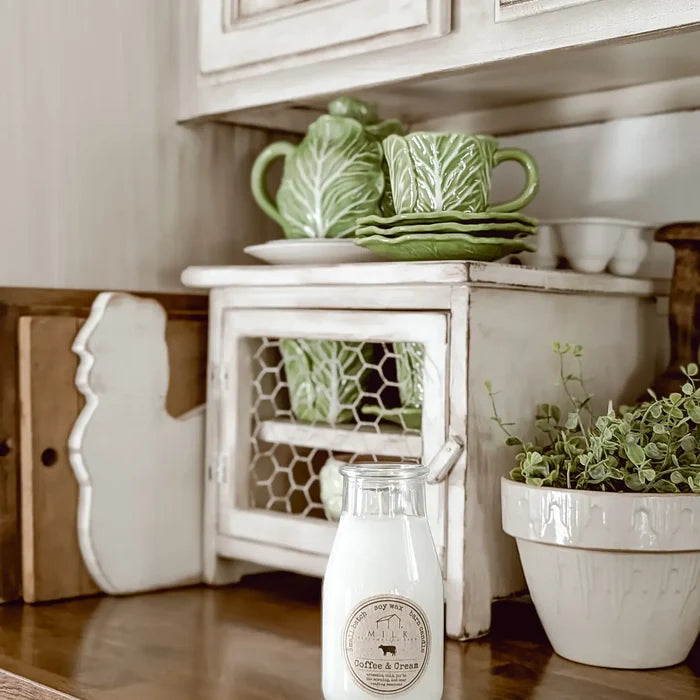 Milk Bottle Candle Coffee & Cream - Madison's Niche
