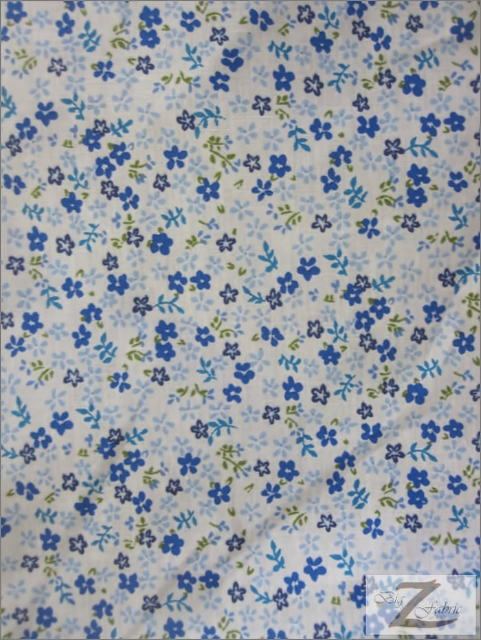 Mini Flower Blue Poly Cotton Fabric