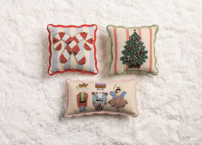 Mini Nutcracker Beaded Pillow
