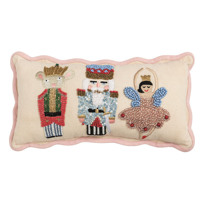 Mini Nutcracker Beaded Pillow