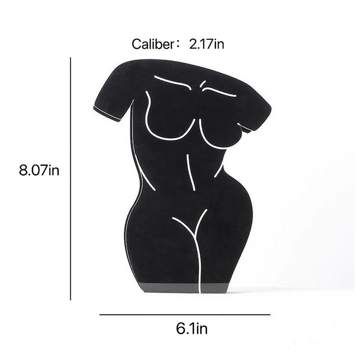 Detailed Dimensions of  Modern Black Body Vase.