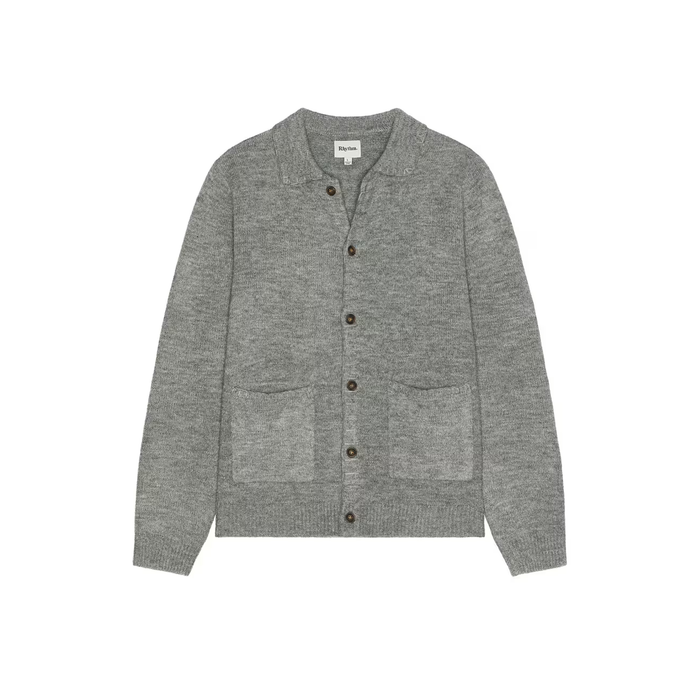 Mohair Whip Stitch Knit Shirt in Grey