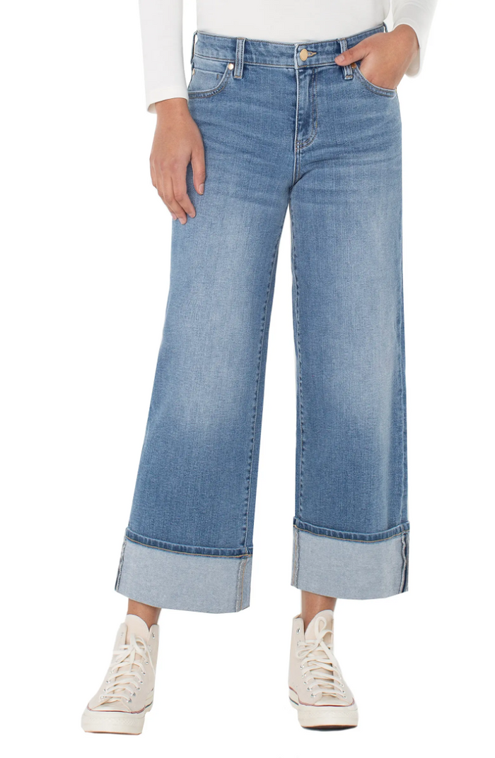Morgan High Cuffed Wide Leg in Klamath - Madison's Niche