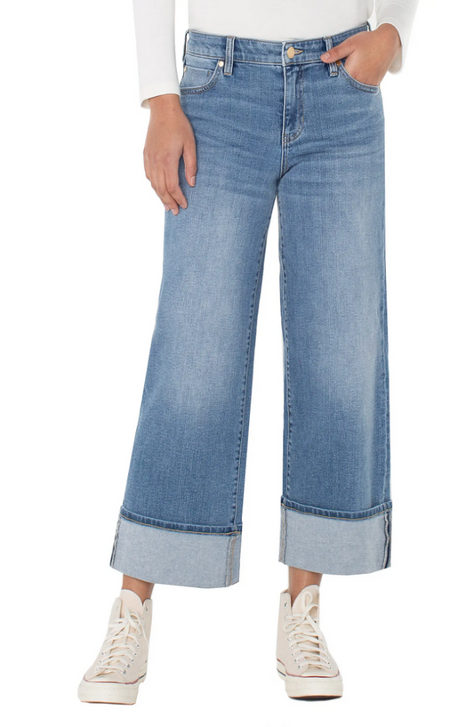 Morgan High Cuffed Wide Leg in Klamath - Madison's Niche