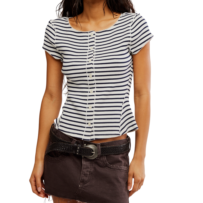 Most Wanted Striped Cardi in Black & White - Madison's Niche