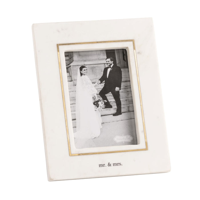 Mr. & Mrs. Gold Inlay Marble Frame - Madison's Niche