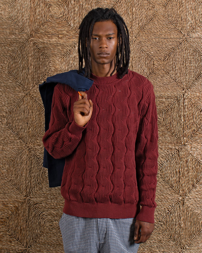 Murray Knit - Kingston Stripe Burgundy