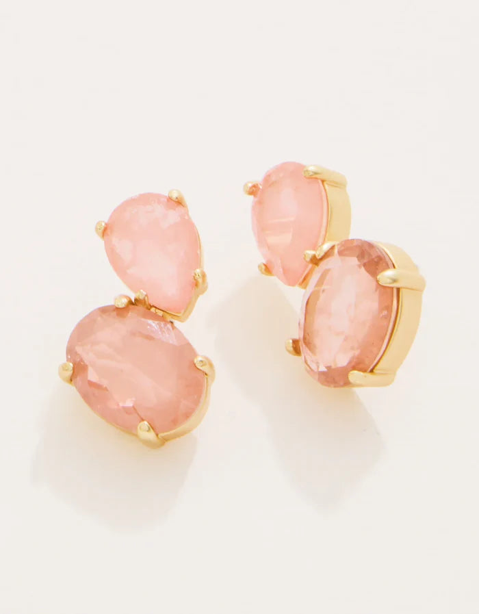 Naiad Dewdrop Stud Earrings Pink - Madison's Niche
