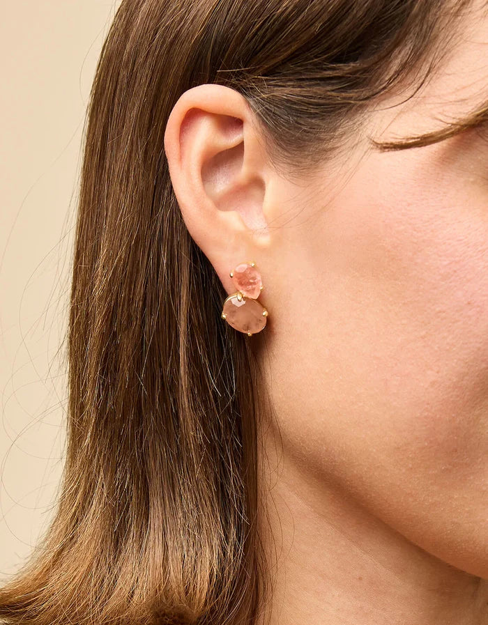 Naiad Dewdrop Stud Earrings Pink - Madison's Niche