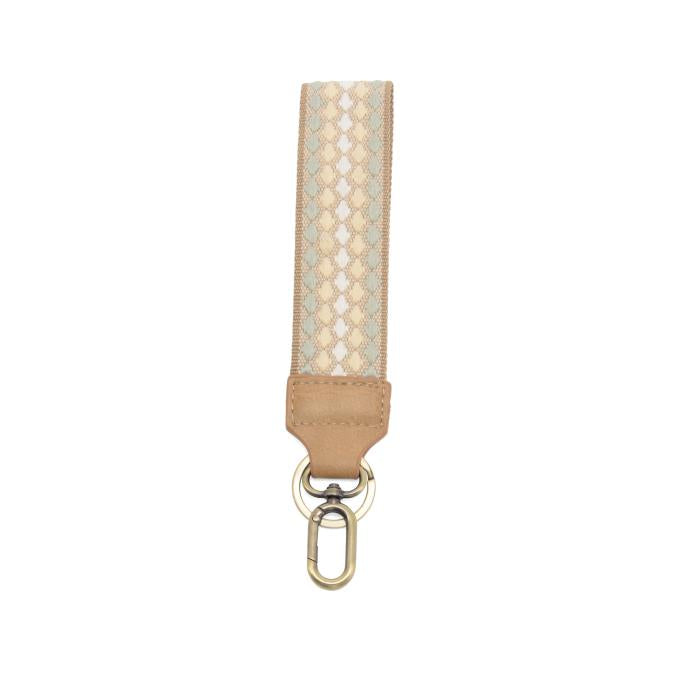 Natural Dot Stripe Keychain - Madison's Niche
