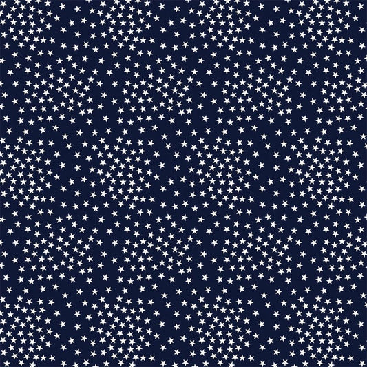 Navy Stars Path to Freedom Cotton 44"/45" Fabric Per Yard