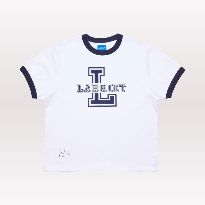 Navy Tee - White