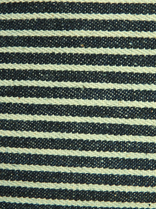 Navy with Natural Big Stripe 339GSM 100% Cotton Denim