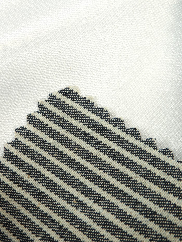 Navy with Natural Big Stripe 339GSM 100% Cotton Denim