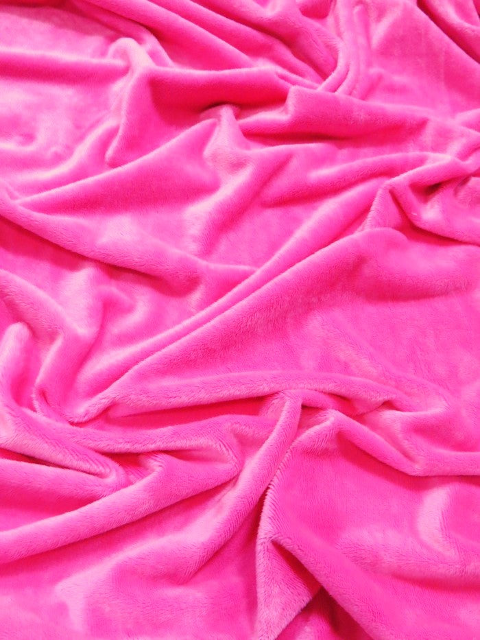 Neon Pink Minky Solid Baby Soft Fabric / Sold by the Yard