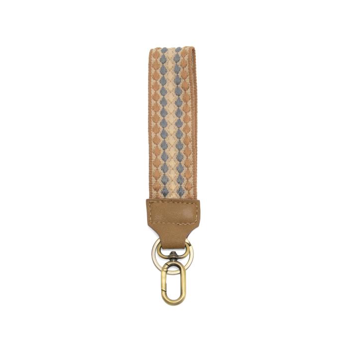 Neutral Dot Stripe Keychain - Madison's Niche