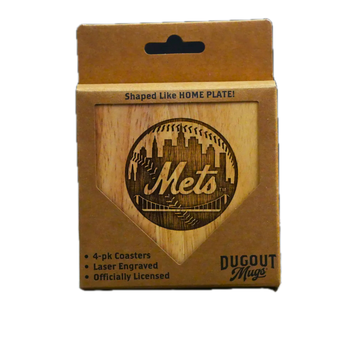 New York Mets Home Plate Wood Coaster - Madison's Niche