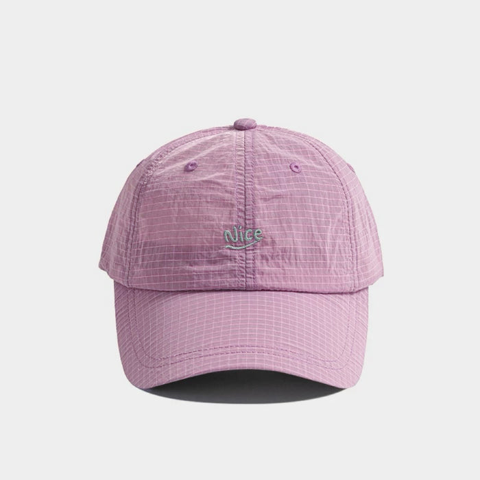Front view of lilac Nice Ultralight Quick Dry Cap, perfect for high-visibility athletic wear in soft pastel tones.