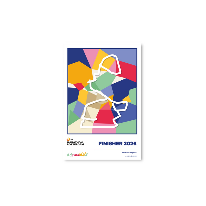 NN Marathon Rotterdam - Poster finisher marathon logo & parcours 30x45cm