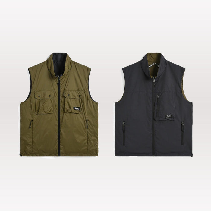 Non Down Mountain Reversible w-Zip Vest - Black / Dark Olive