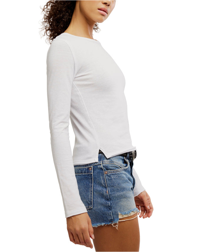 Nova Long-Sleeve Tee in Ivory - Madison's Niche