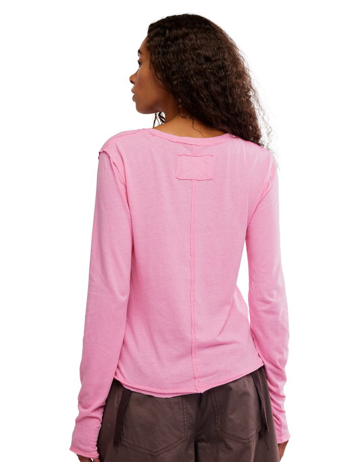 Nova Long-Sleeve Tee in Pink Carnation - Madison's Niche