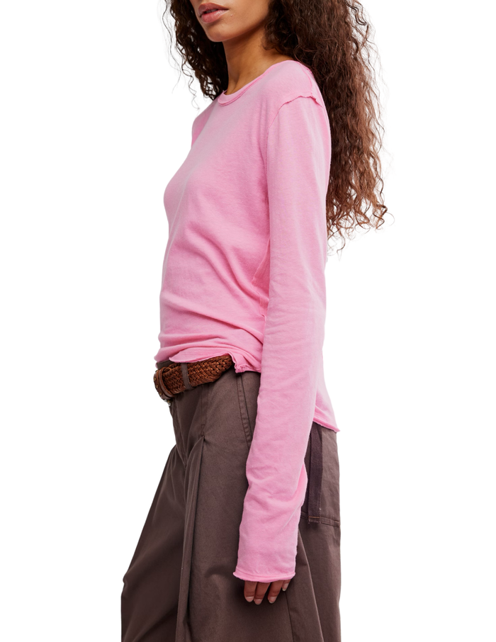 Nova Long-Sleeve Tee in Pink Carnation - Madison's Niche
