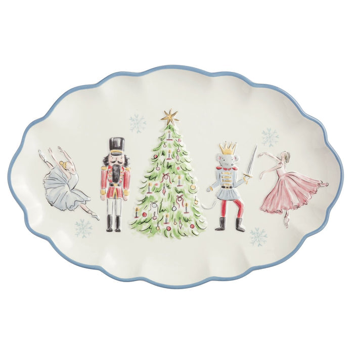 Nutcracker Blue Scallop Platter