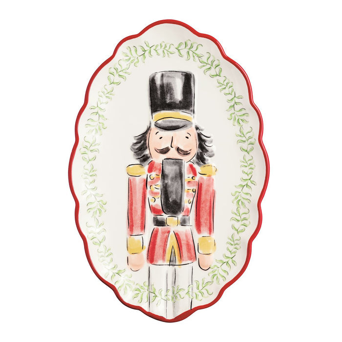 Nutcracker Red Scallop Platter