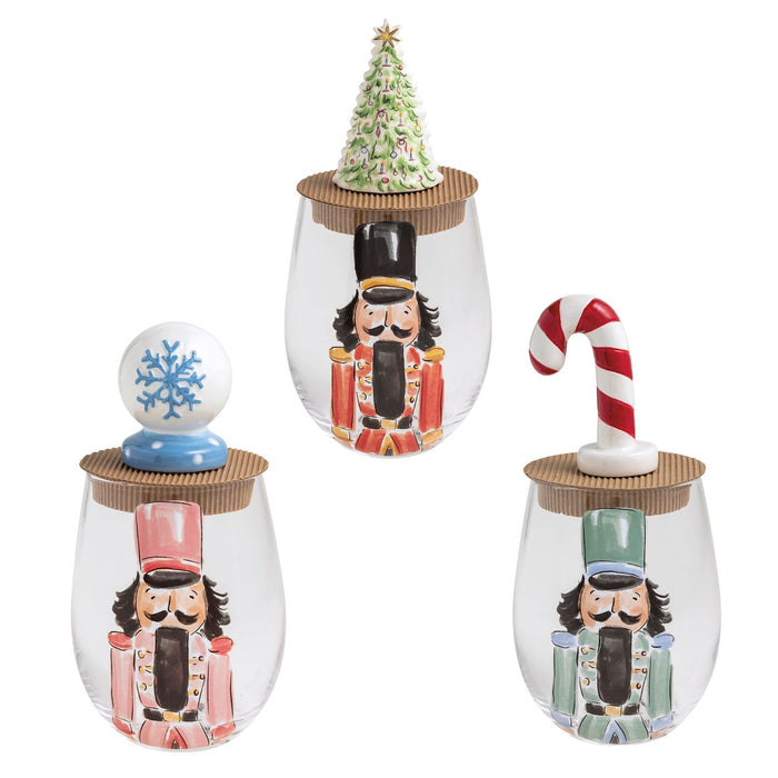 Nutcracker Wine Glass & Stopper Set