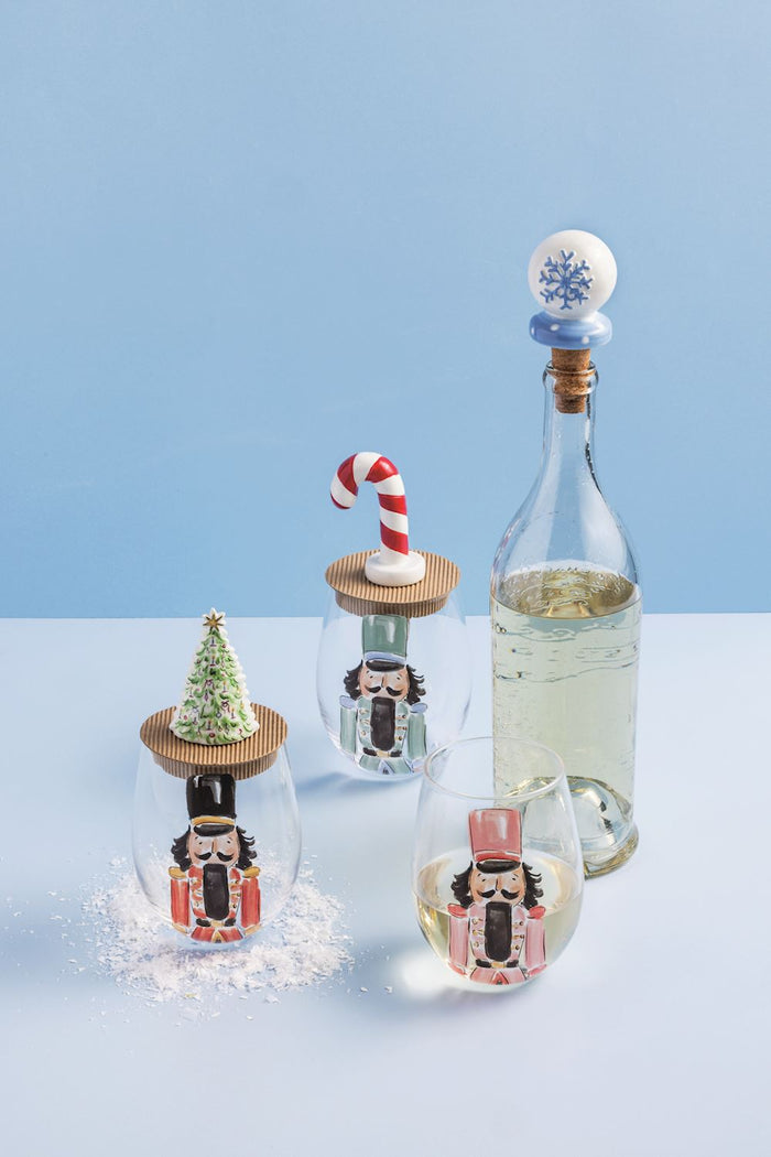 Nutcracker Wine Glass & Stopper Set