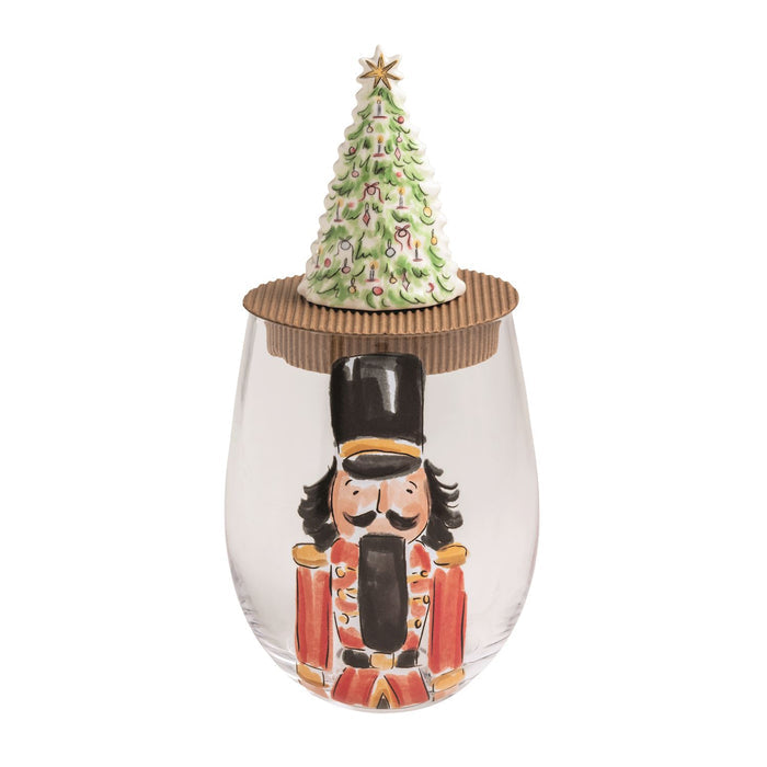 Nutcracker Wine Glass & Stopper Set